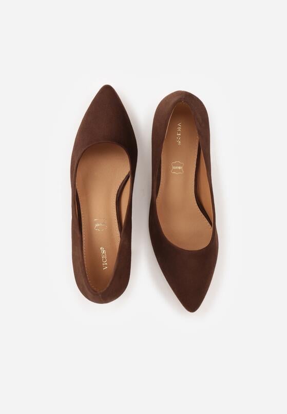Brązowe Czółenka Vices na Obcasie ze Skórzaną Wkładką Valaria 6