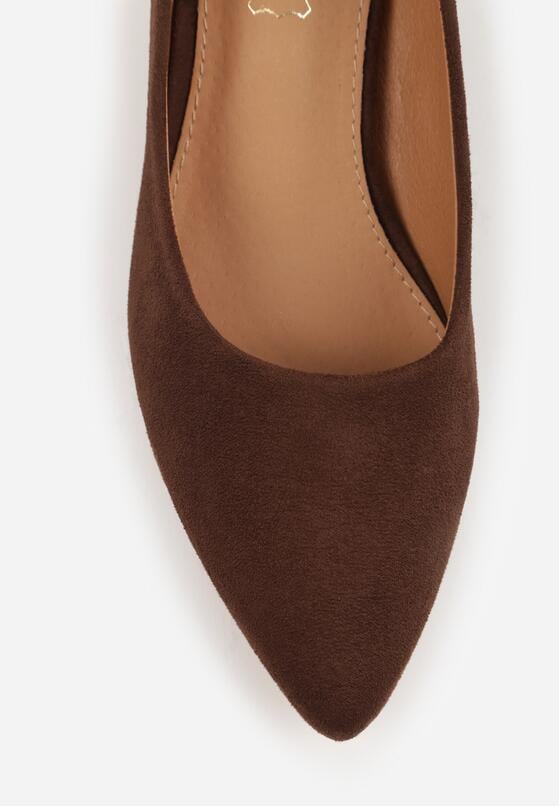 Brązowe Czółenka Vices na Obcasie ze Skórzaną Wkładką Valaria 9