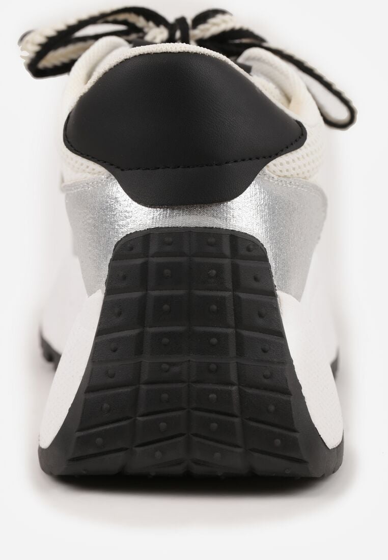 Srebrne Sneakersy VICES w Stylu Streetwearowym na Grubej Podeszwie Ilinatea 9