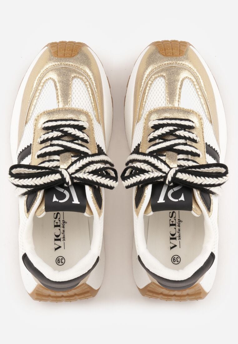 Złote Sneakersy VICES w Stylu Streetwearowym na Grubej Podeszwie Ilinatea 6