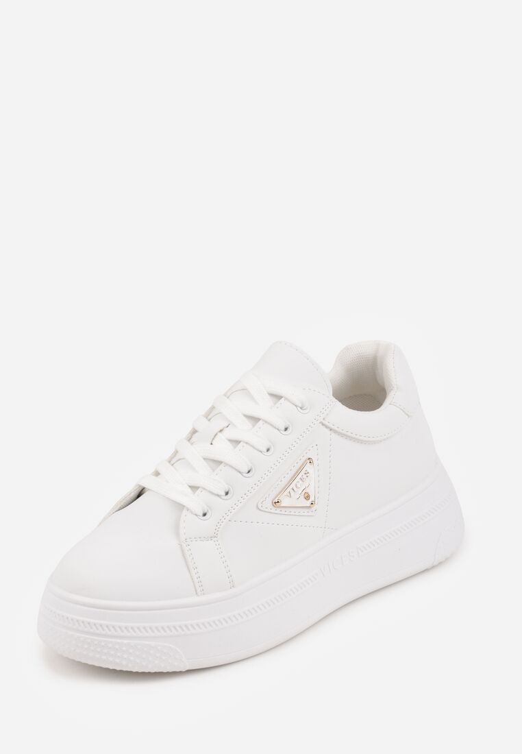 Białe Sneakersy VICES na Grubej Podeszwie z Bieżnikiem Zdobionej Gwiazdką Natevia 5