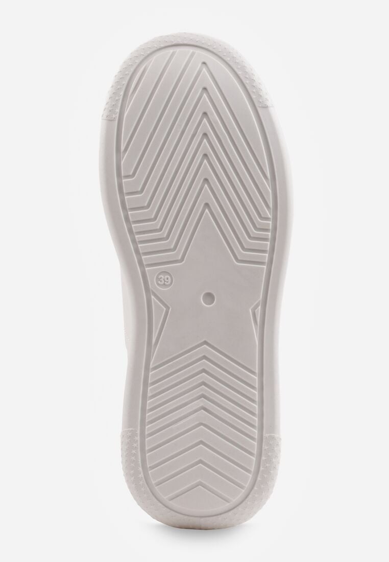 Białe Sneakersy VICES na Grubej Podeszwie z Trójkątną Aplikacją Meanata 7