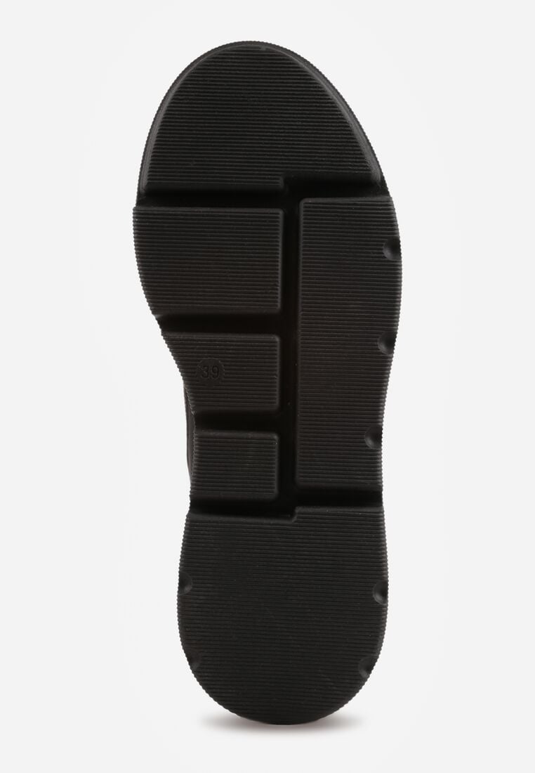 Czarne Sneakersy VICES na Koturnie z Brokatem Elanatale 7