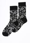 Czarno-Białe Skarpetki Paisley Happy Socks