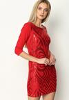 Czerwona Sukienka Art Deco