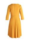 Żółta Sukienka Pleated Belted