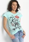 Miętowy T-shirt Kiss Me