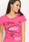 Fuksjowy T-shirt Hello Girls