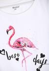 Biały T-shirt Pink Flamingo