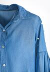 Niebieska Koszula Puffed Sleeve