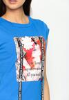 Kobaltowy T-shirt Pop Art
