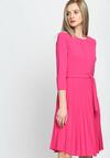 Fuksjowa Sukienka Pleated Belted