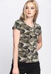 Zielony-Moro T-shirt Army Girl
