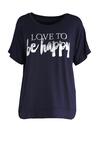 Granatowy T-shirt Love To Be Happy