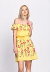 Żółta Sukienka Maxi Floral