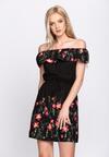 Czarna Sukienka Maxi Floral