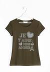 Ciemnozielony T-shirt Love Paris