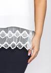 Biała Bluzka Lace Ruffle
