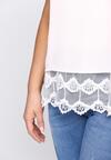 Jasnoróżowa Bluzka Lace Ruffle