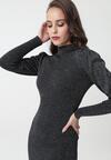 Czarno-Srebrna Sukienka Starmount