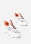 Biało-Pomarańczowe Sneakersy Deximenis