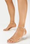 Beżowe Transparentne Sandały Lamenoire
