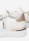 Biało-Złote Sneakersy Aelei