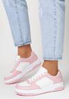 Biało-Różowe Sneakersy Megyle