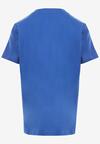 Niebieska T-shirt z Bawełny Haidippe