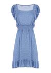 Niebieska Sukienka z Wiskozy Lasthina