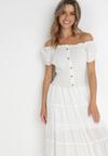 Biała Sukienka z Bawełny Enotus