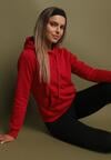 Czerwona Bluza z Kapturem Kasseia