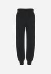 Czarne Spodnie Dresowe z Gumką w Pasie Sisnoa