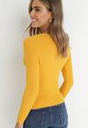 Żółty Sweter Prążkowany Tekko