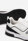 Biało-Czarne Sneakersy Sznurowane z Ekoskóry Kella
