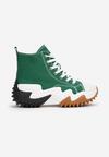 Zielone Sneakersy za Kostkę na Platformie z Wypustkami Dunos