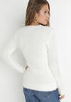 Biały Sweter Wełniany z Alpaką Ithei
