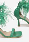 Zielone Sandały z Piórami Zomnesier