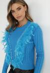 Niebieski Sweter z Piórami Beliita