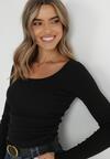 Czarna Bluzka Bawełniana z Marszczeniem Despina