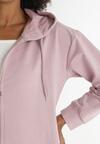 Różowa Bluza Długa Bawełniana z Kapturem Emsworth