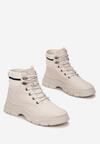 Beżowe Botki z Prążkowanym Ściągaczem Josaia
