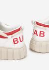 Biało-Czerwone Sneakersy na Grubej Podeszwie Laadah