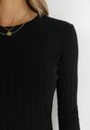 Czarny Sweter Prążkowany Nawira