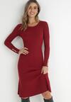 Bordowa Sukienka Dzianinowa z Kaszmirem Dasha