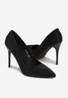 Pantofi stiletto Piele întoarsă ecologică neagră