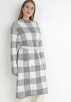 Szara Sukienka Oversize w Kratę Chrysyne