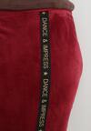 Bordowe Spodnie Dresowe Welurowe z Lampasami Yege