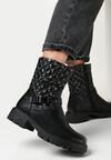 Czarne Botki Sztyblety z Pikowaną Cholewką Yerani