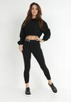 Czarne Legginsy z Napisem w Pasie Nemeza